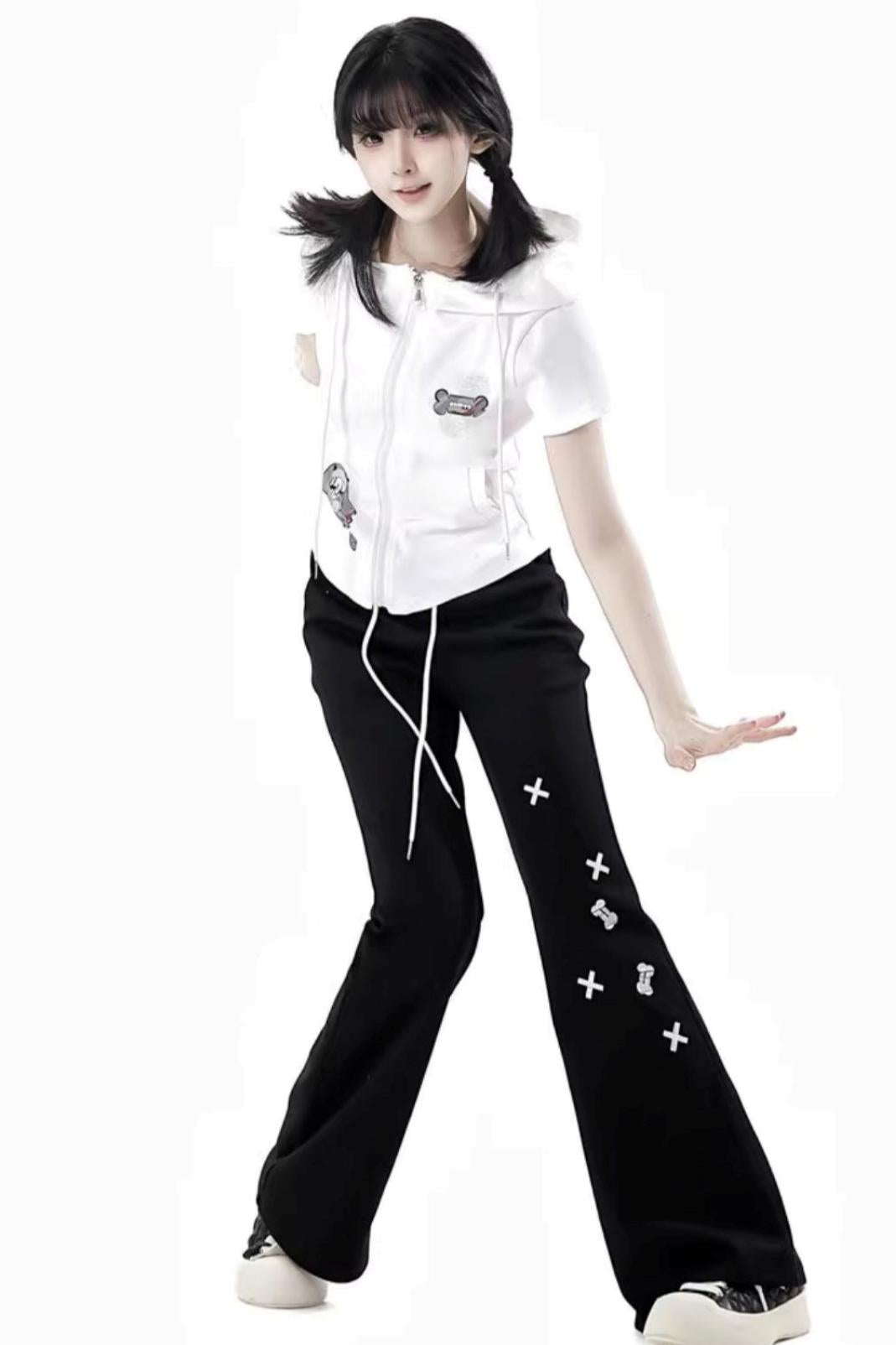 Star Flared Long Pants