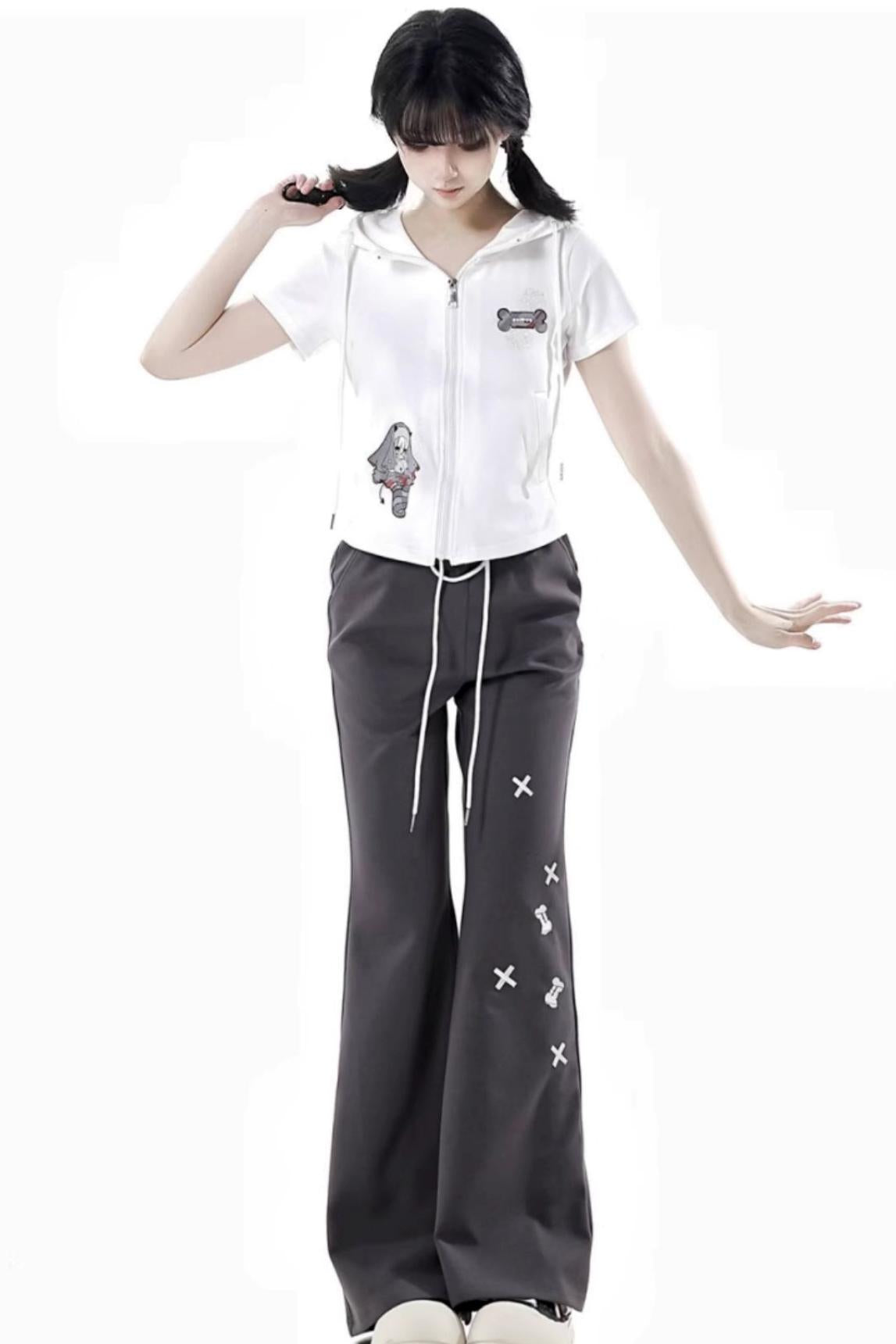 Star Flared Long Pants