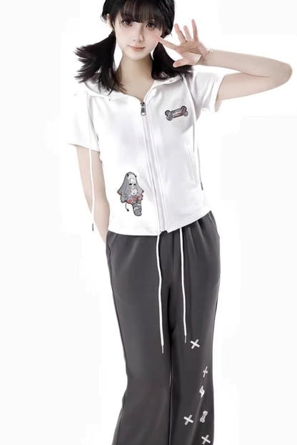 Star Flared Long Pants