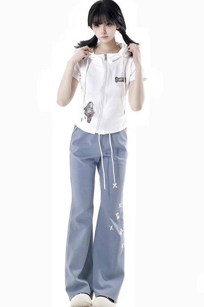 Star Flared Long Pants