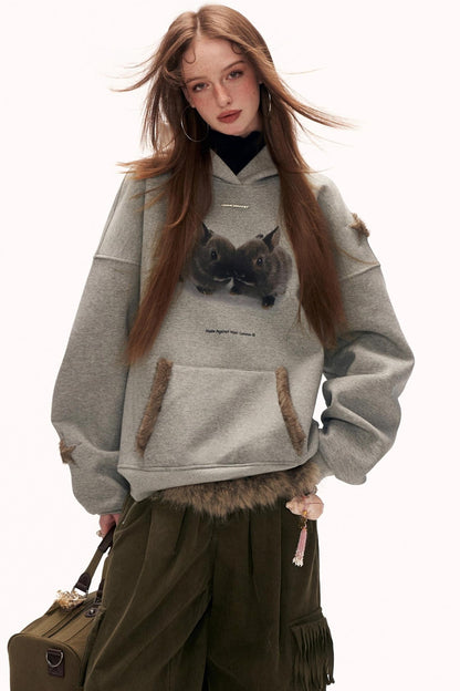 スターレビットフーデッドスウェット