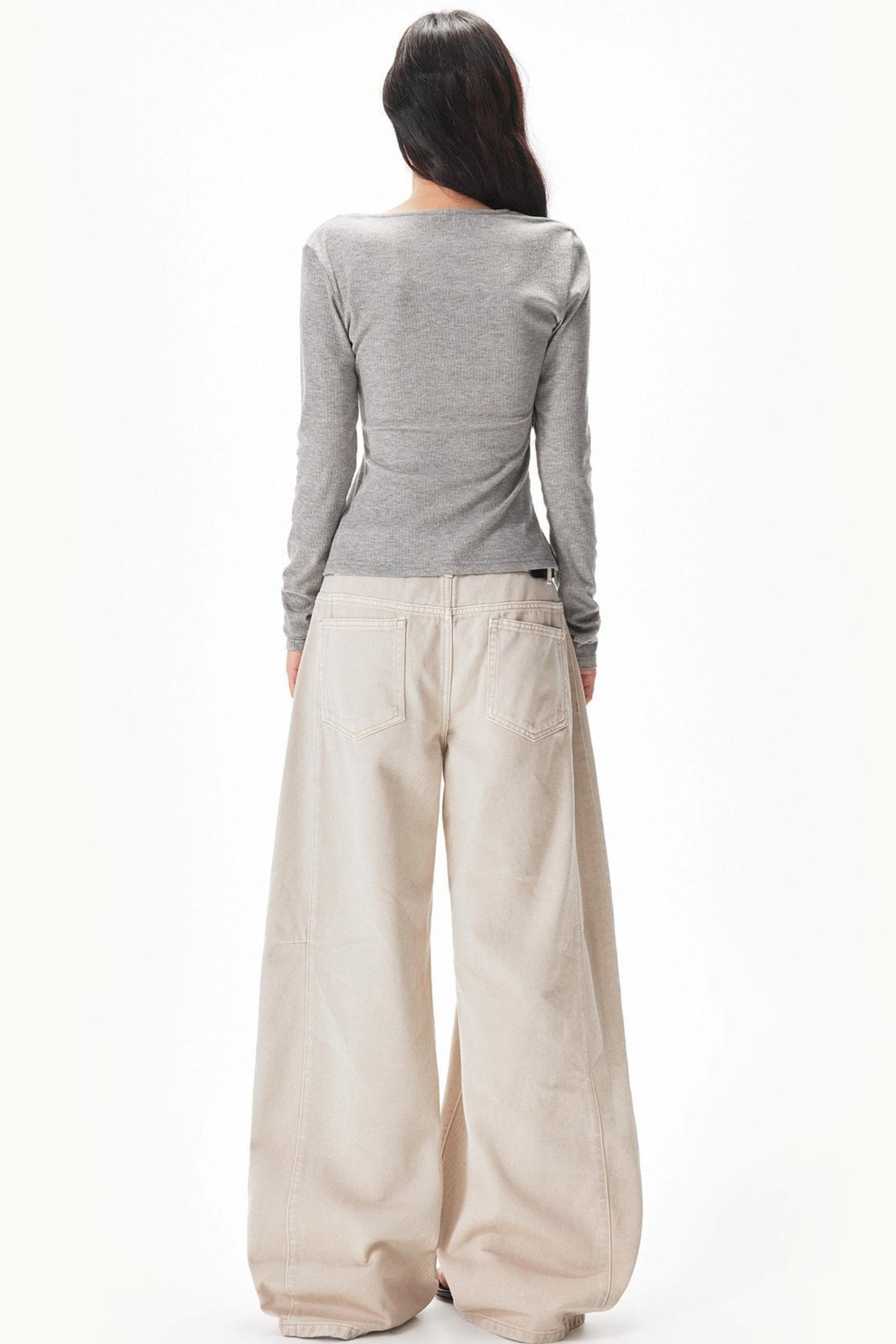 pantalón cargo lavado retro color albaricoque