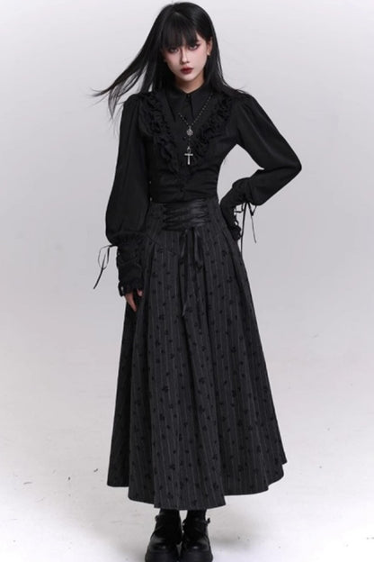 クラシックストライプパターンエーラインスカート