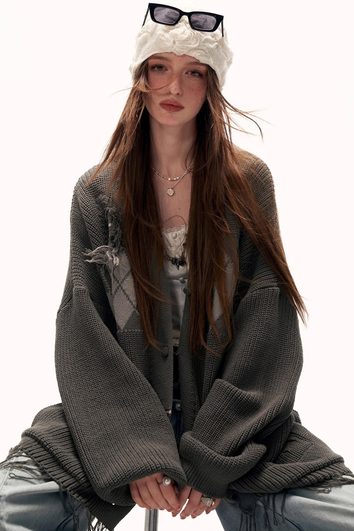 Patchwork Tassel Knit