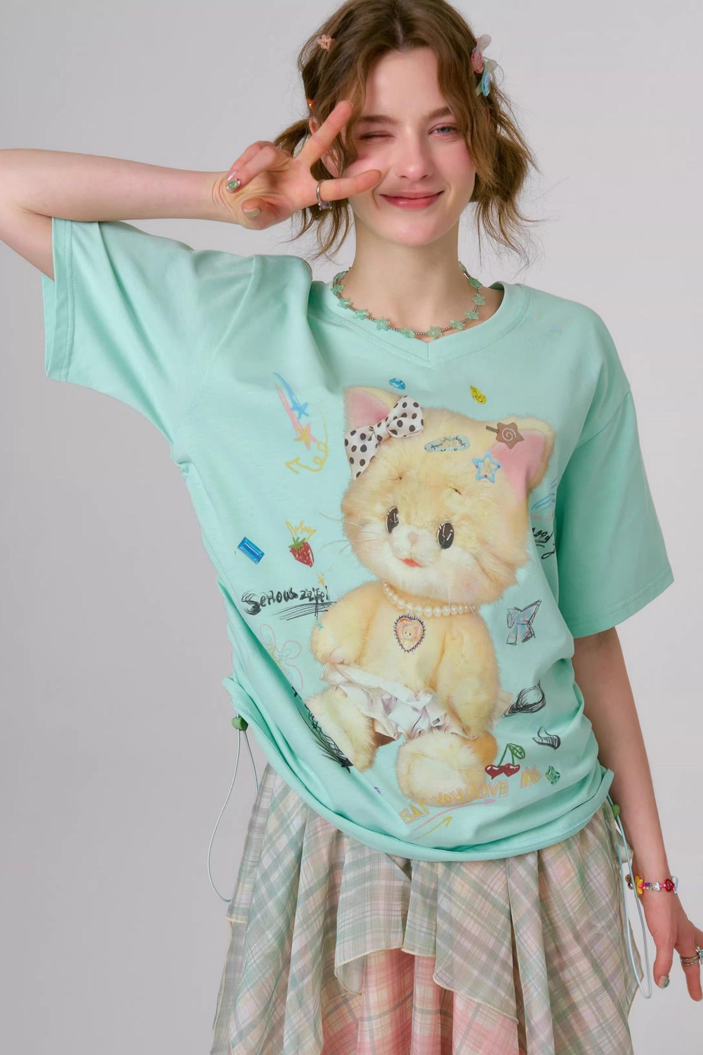 Gummy Bear V-Neck Top