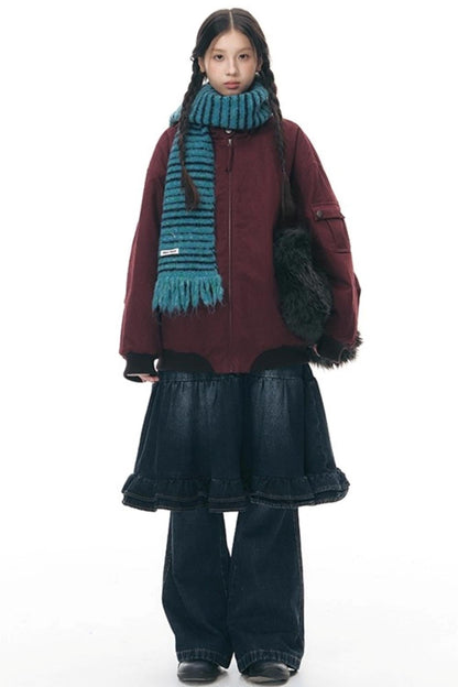 ダークレッドルーズジャケット