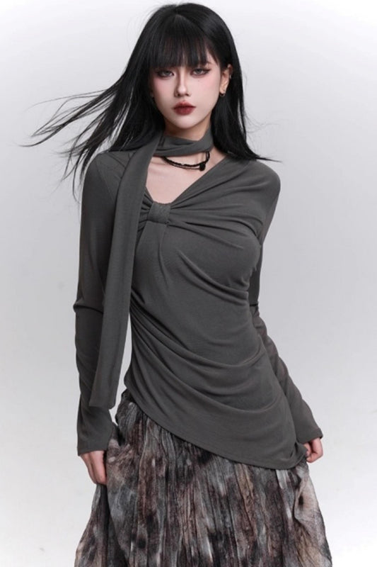 Black Gothic Long Sleeve Top