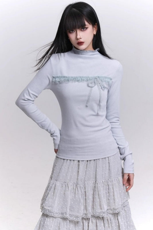 Faded gray ribbed top