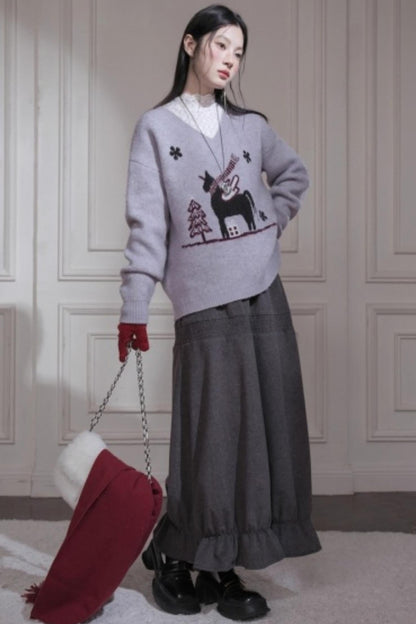 Soft mist wool sweater