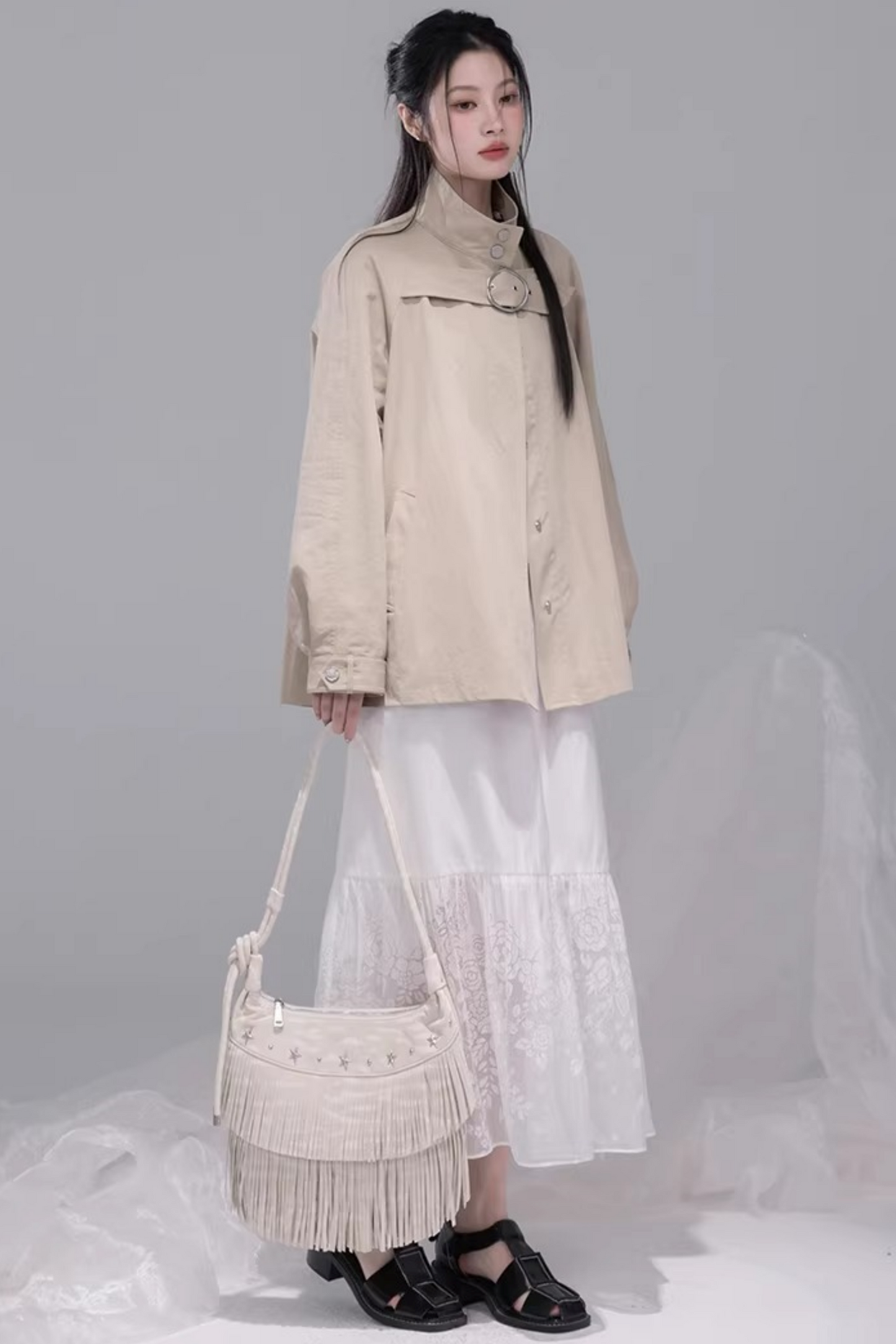 ミルクティーケープトレンチコート