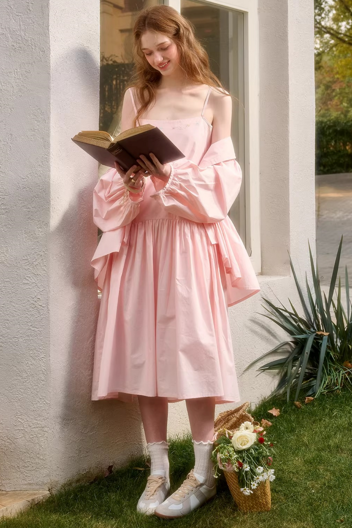 ベビーピンクスイートドレス+シャツ