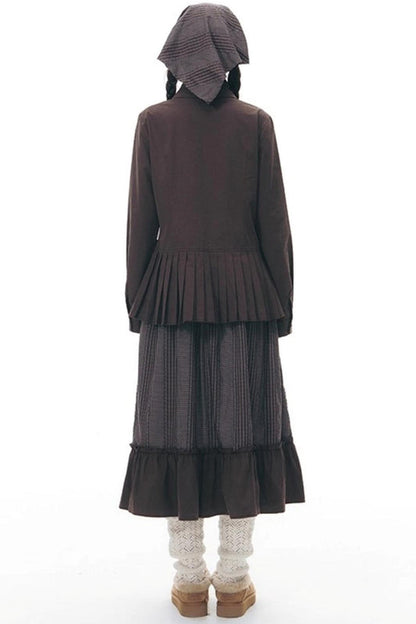 ラッフルダブルブレスタフリルトップス