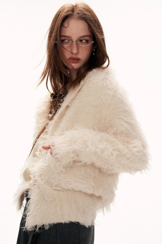 ホワイトループヤーンカーディガン