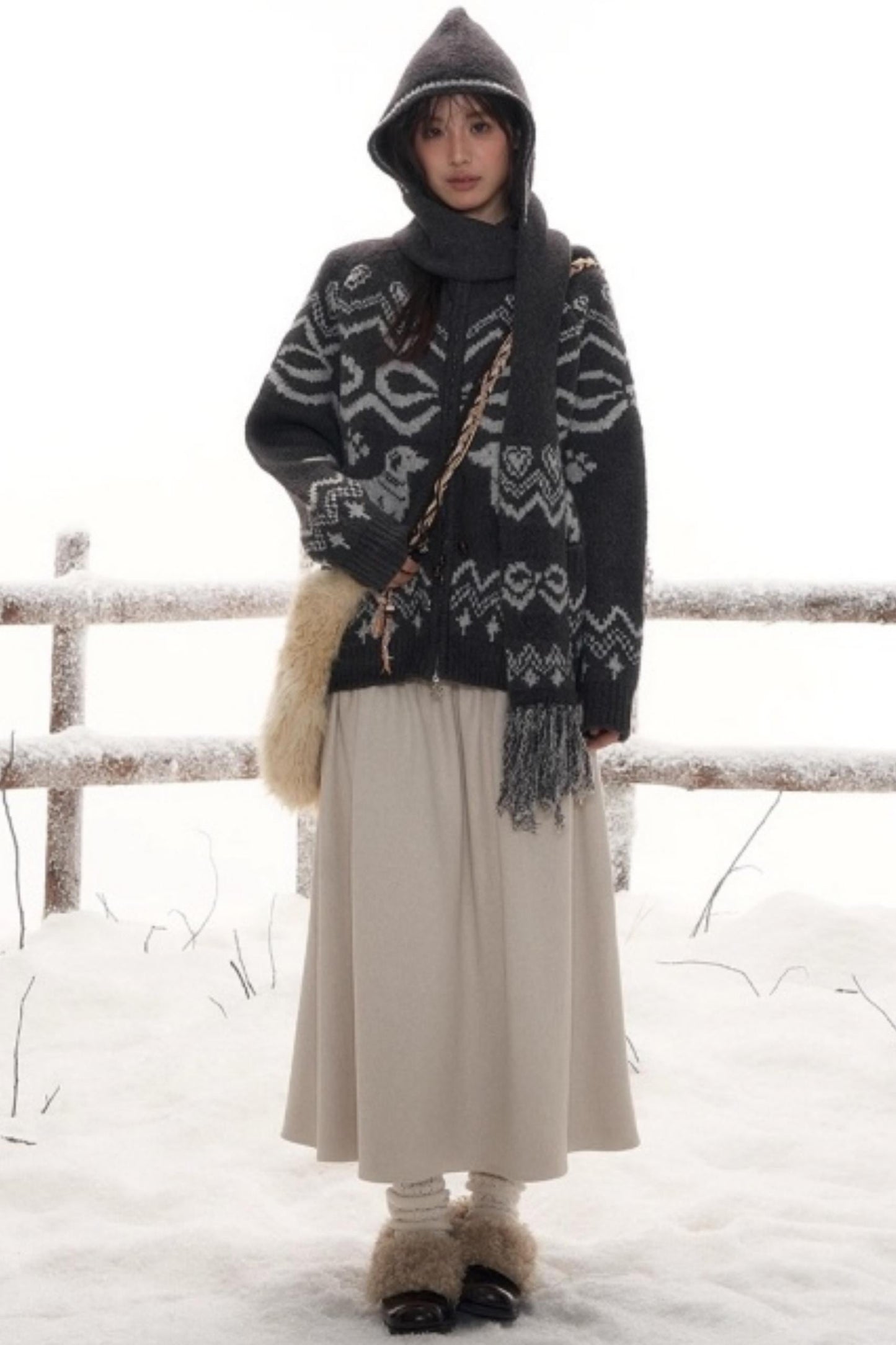 パピージップカーディガン+ハットスカーフ