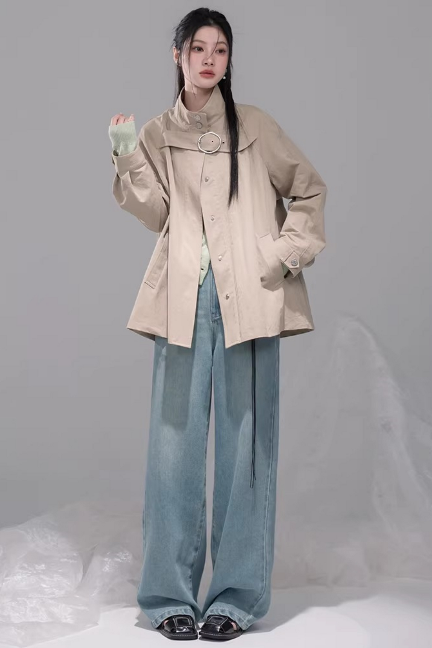 Sea Salt Straight Leg Denim Pants