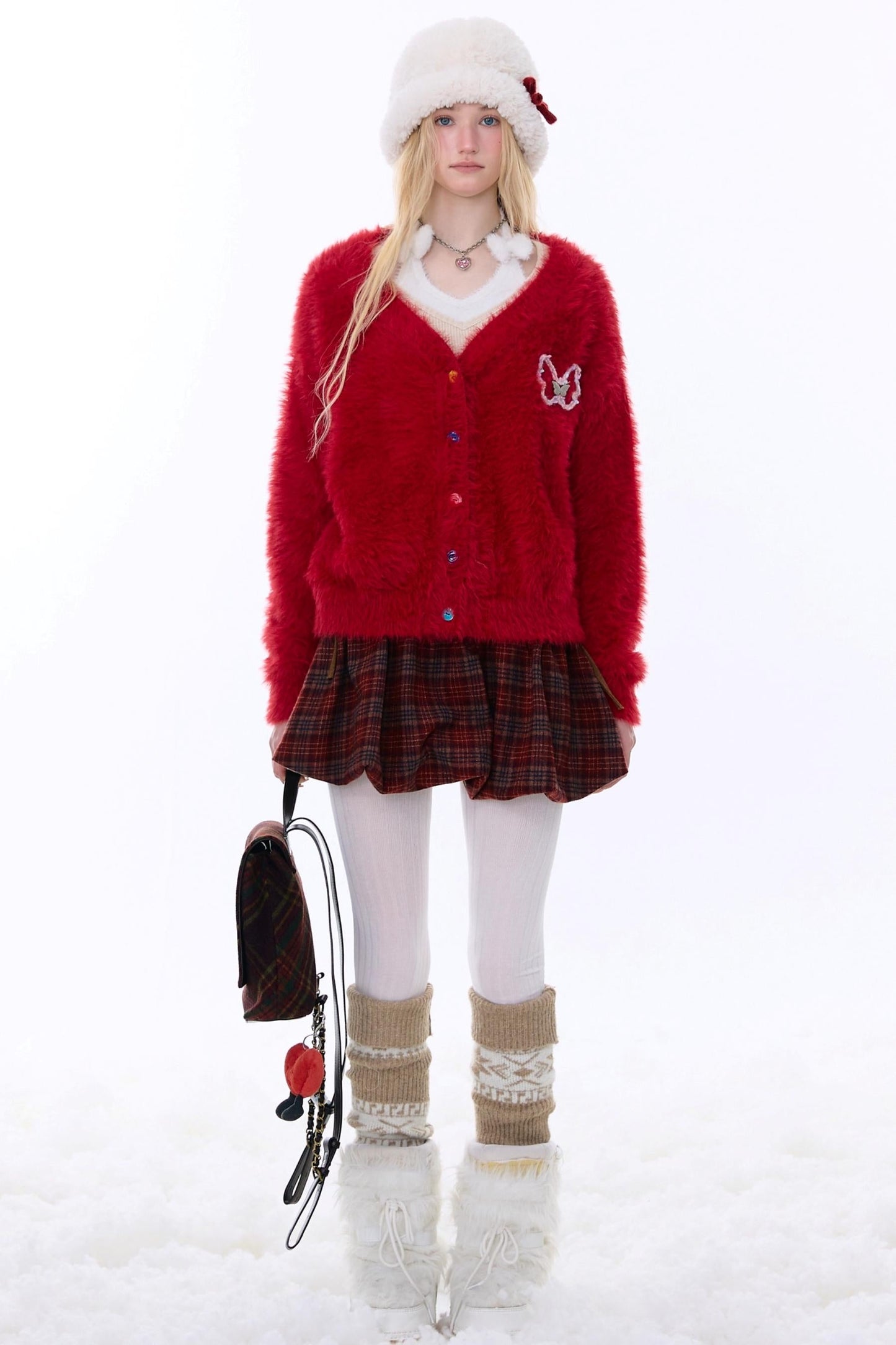 Retro Plaid Drawstring Skirt