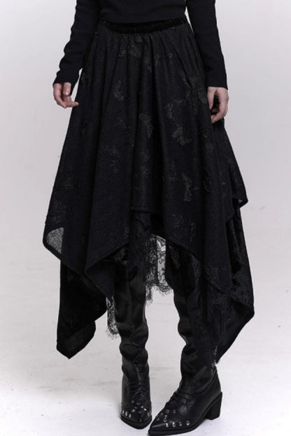 オフホワイトバタフライモチーフスカート