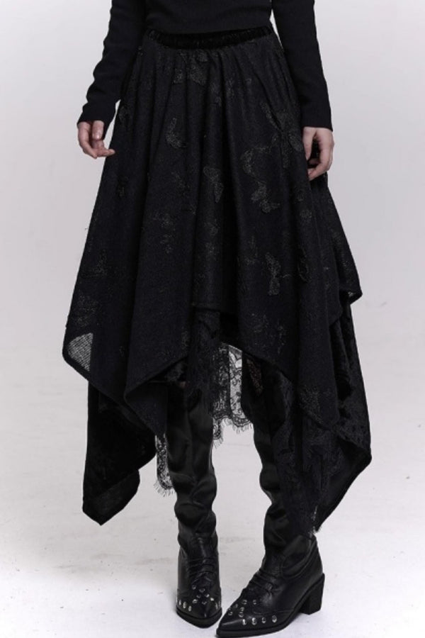 オフホワイトバタフライモチーフスカート