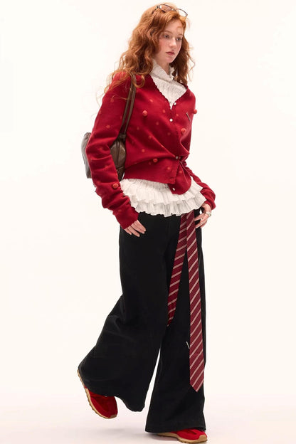 Dot Asymmetrical Cardigan