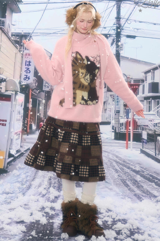 レトロプレイドスカート