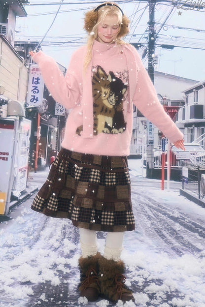 レトロプレイドスカート