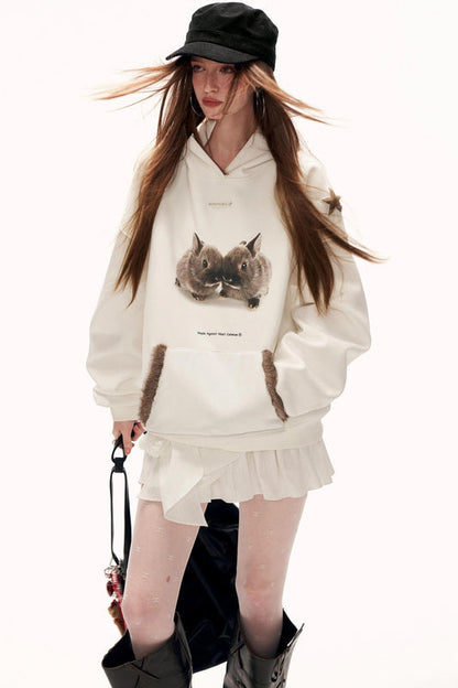 スターレビットフーデッドスウェット