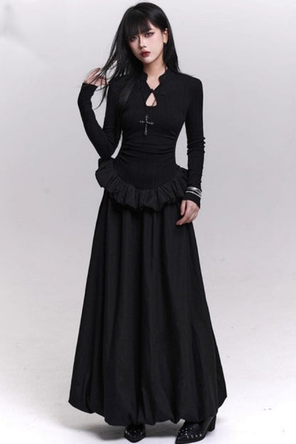 Black Knit Bodycon Dress