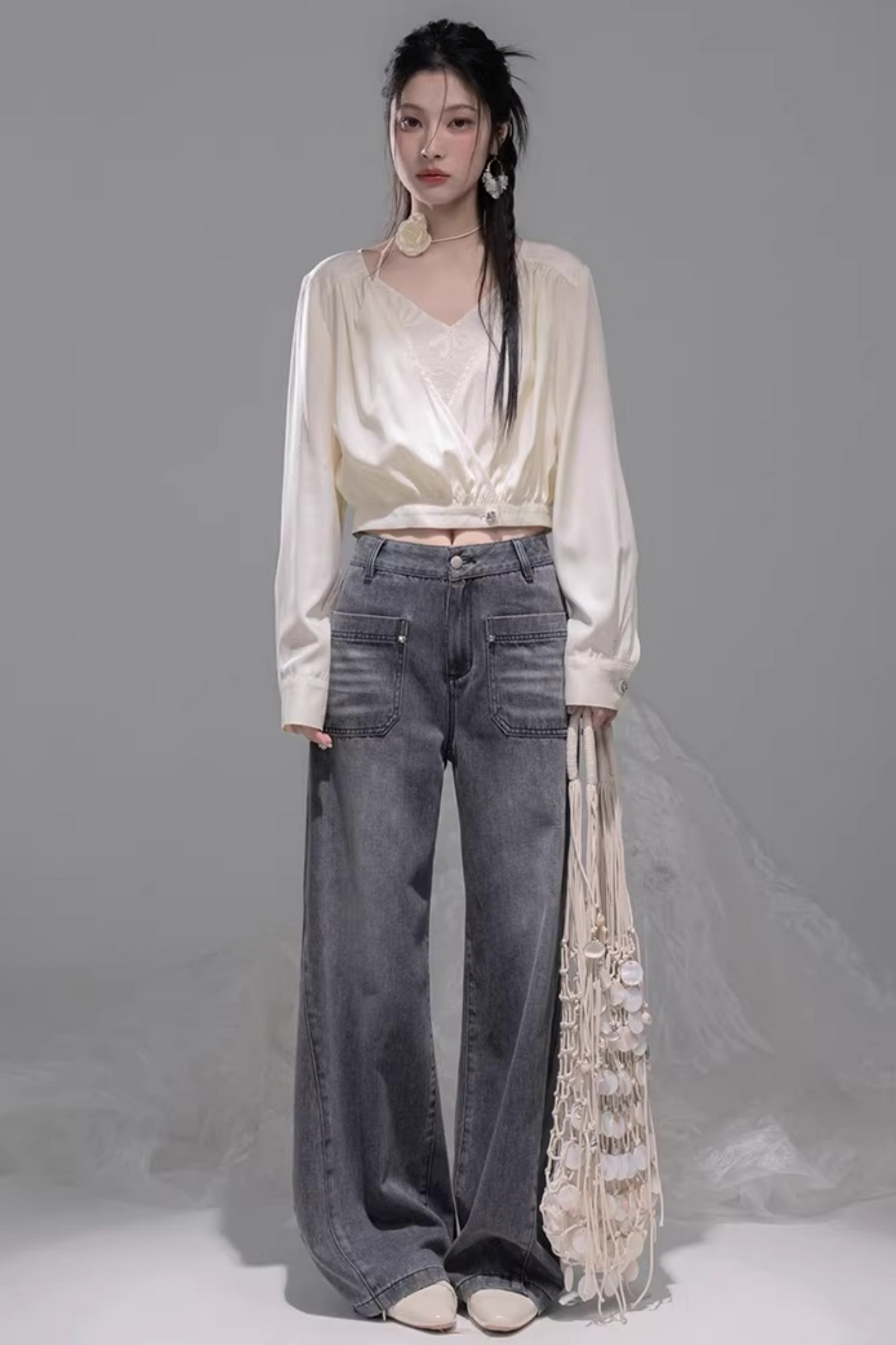 テーラリングトップス+ホルターネックベスト