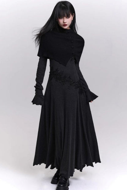 Gray Off-the-shoulder Knit Dress