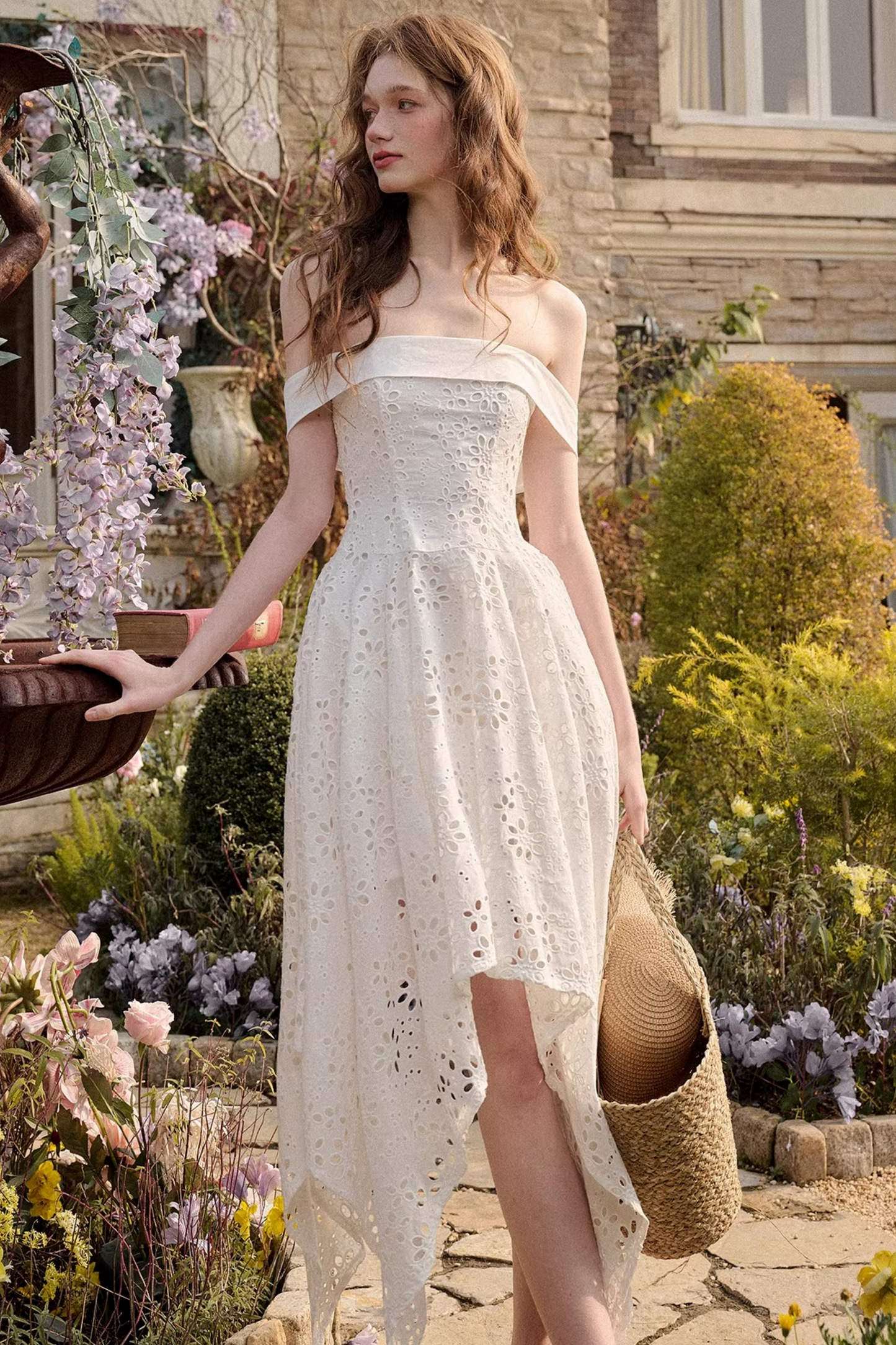 エレガントコットンリボンドレス