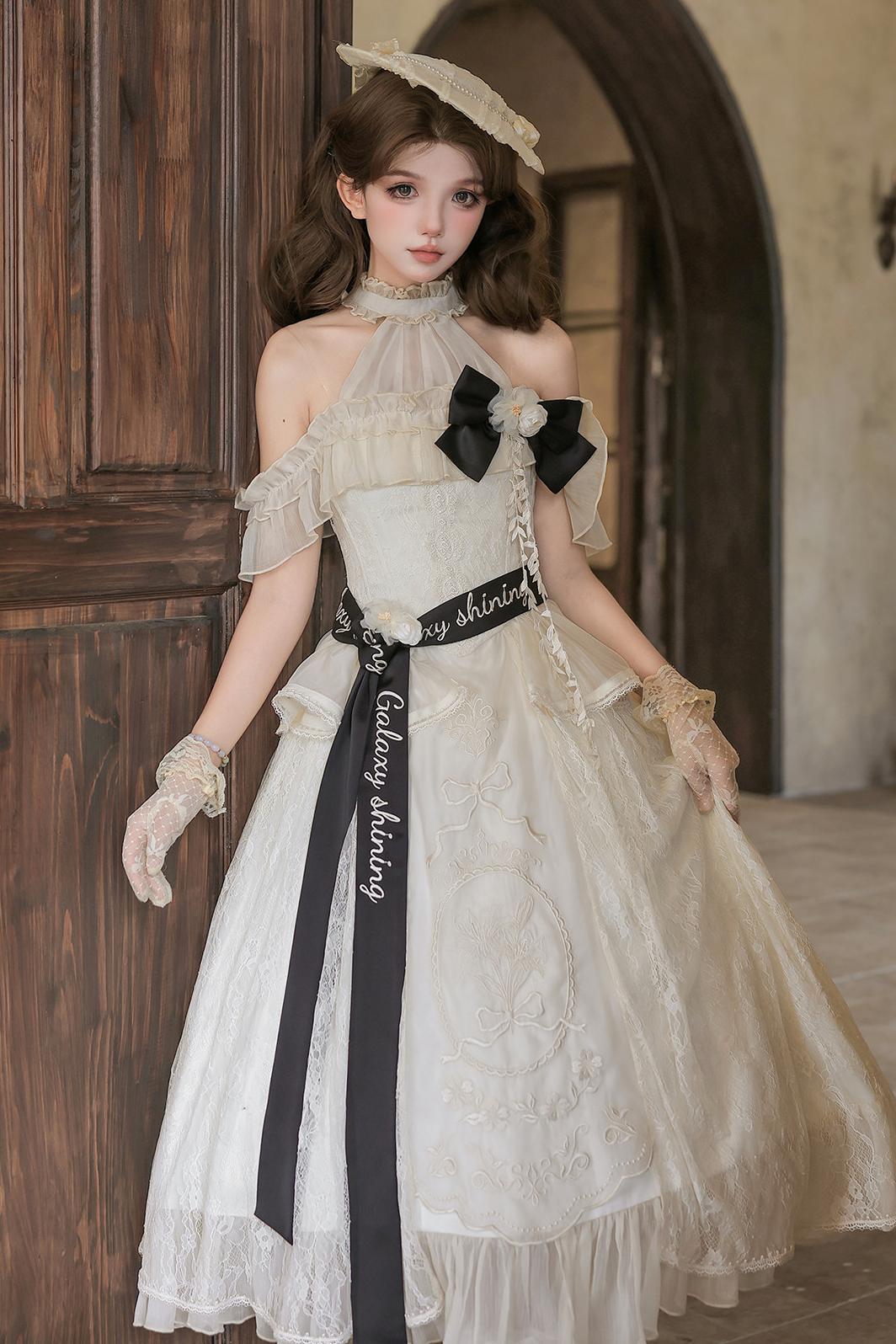 White Rose Embroidered Lolita Dress