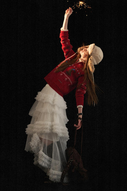 メッシュアシンメトリカルクラウドスカート