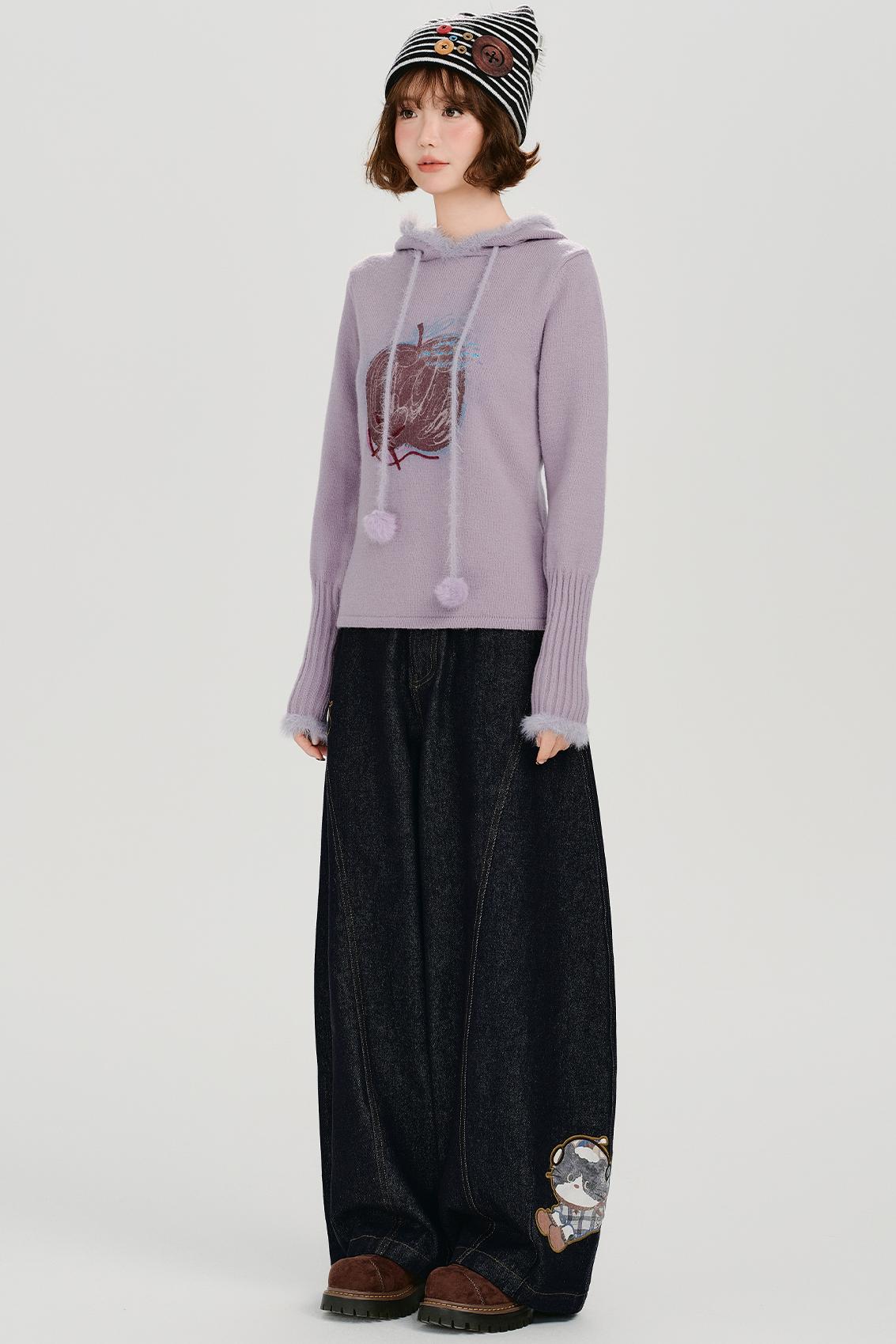 ヴィンテージテープエンブロイダリーワイドレッグジーンズ