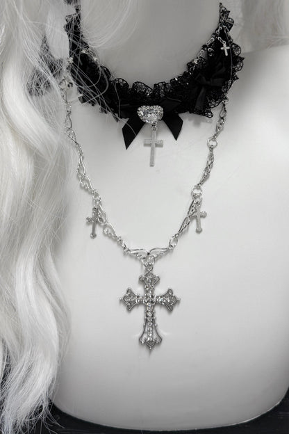 Gothic-Flügelkreuz-Halskette