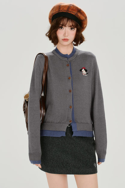 レトロスプライシングニットカーディガン