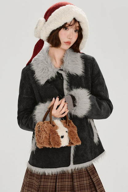 ダークファースエードプラッシュジャケット