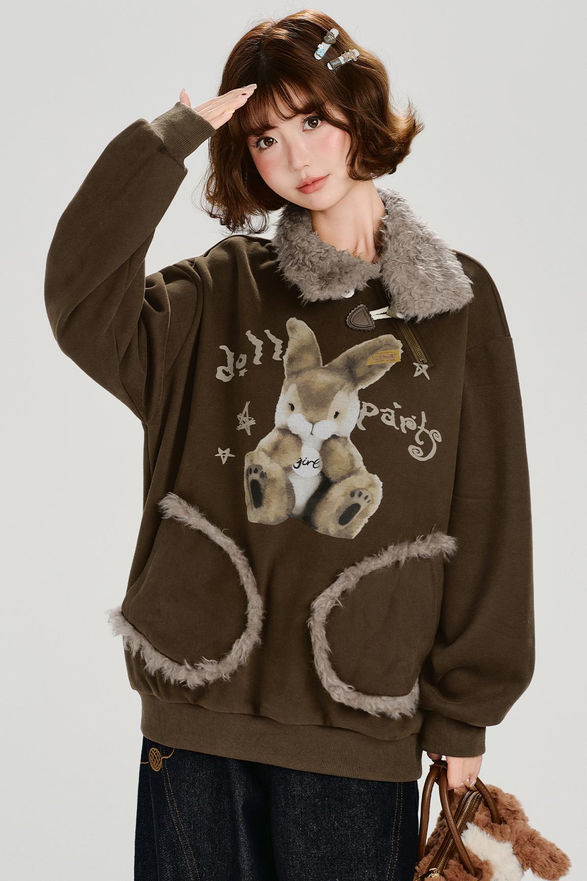 アニマルレトロフリーススウェット