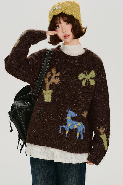 レトロアニマルセーター