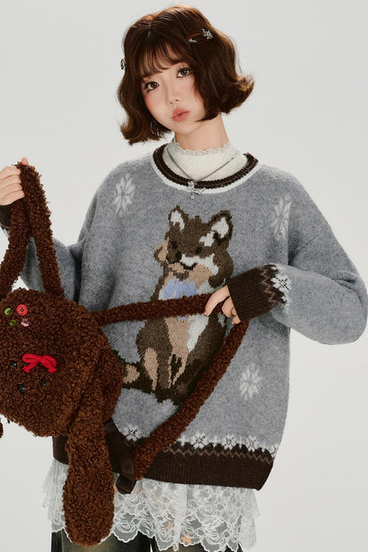 レトロアニマルジャカードセーター