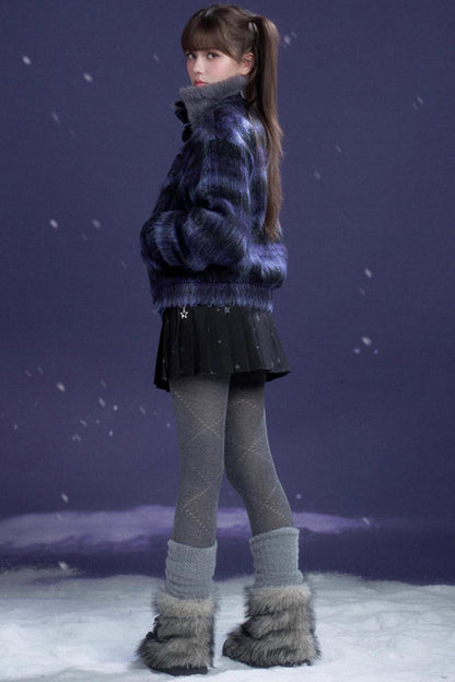 チェックハイネックジャケット