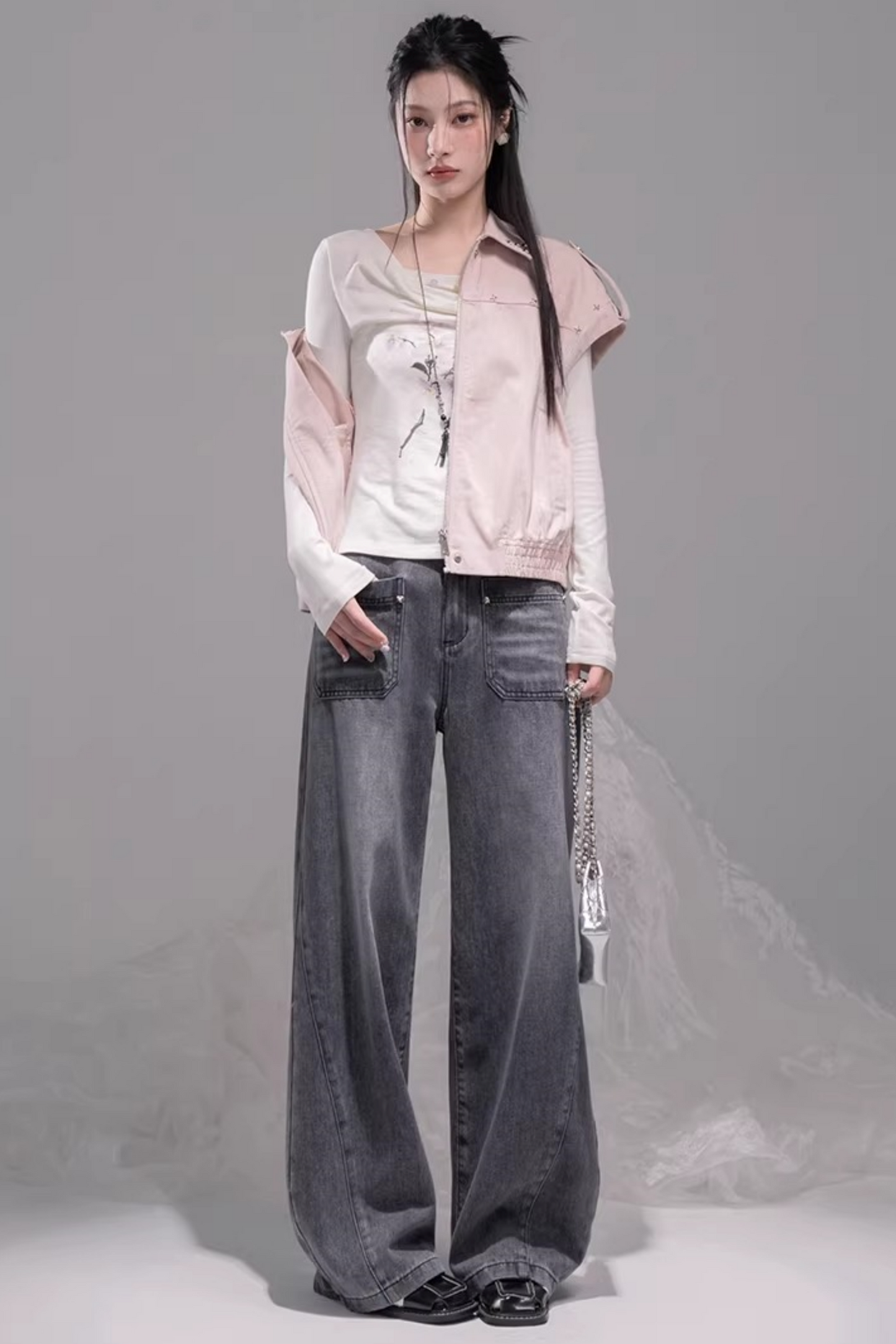 シアースリムトップス+キャミソール