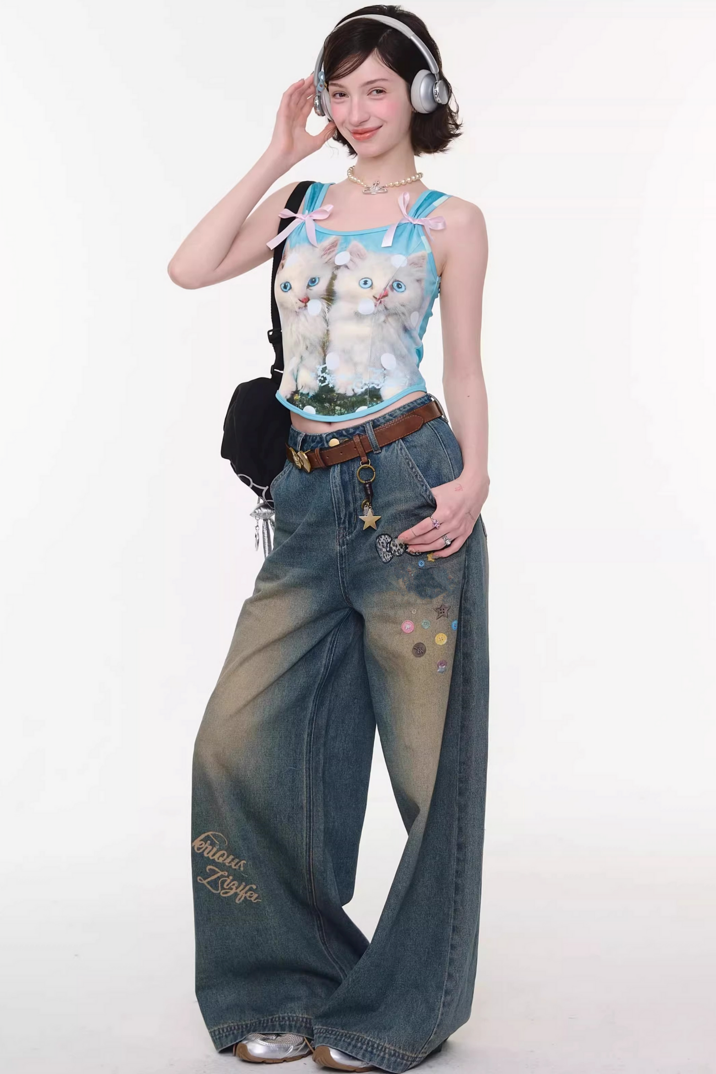 軟糖貓咪圓點上衣