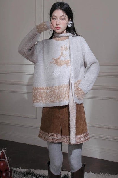 コーデュロイステッチショートパンツ