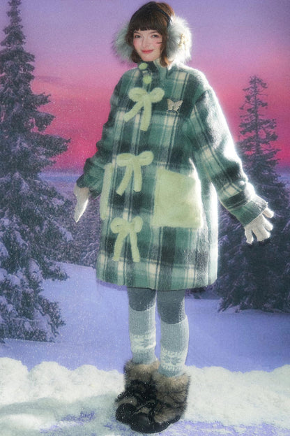 Retro Plaid Woollen Coat