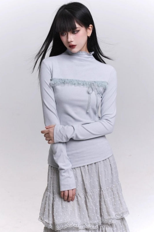 フェイデッドグレーリブドトップ