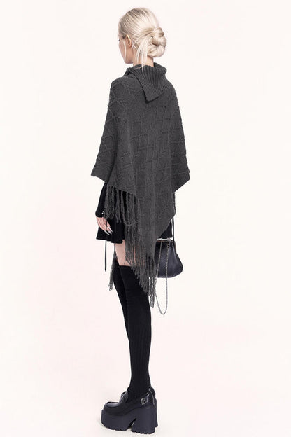 アシンメトリーケープスタイルセーター