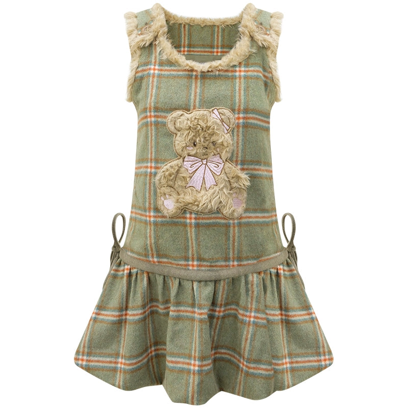 Forest Plaid Teddy Dress