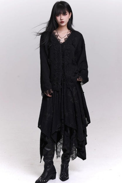 オフホワイトバタフライモチーフスカート