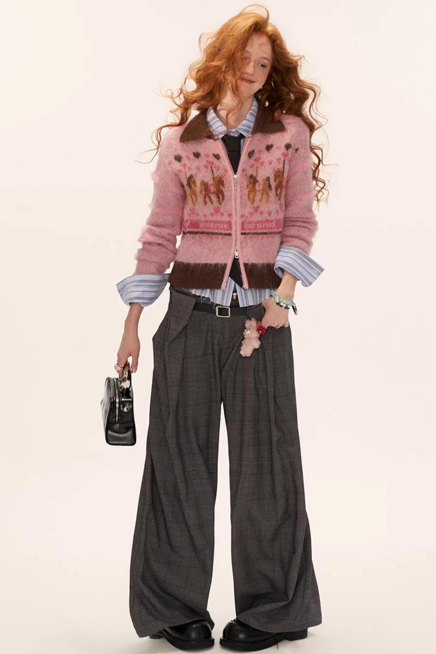 Pony Design Zip Sweater