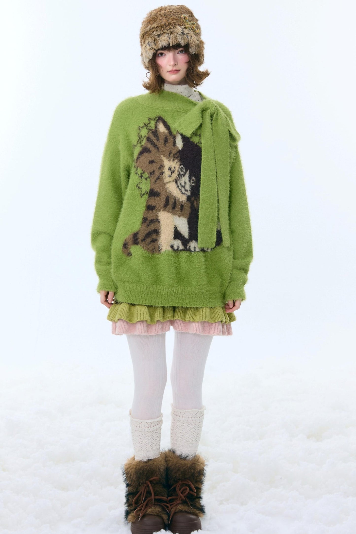 Retro Stripe Knit Skirt